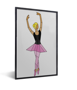 kinderposter dansende ballerina - vrolijk - kleurrijk