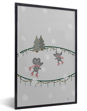 Afbeelding in Gallery-weergave laden, winter poster kerst - schaatsende muizen

