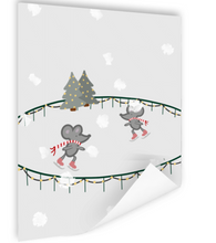 Afbeelding in Gallery-weergave laden, winter poster kerst - schaatsende muizen
