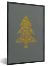 Afbeelding in Gallery-weergave laden, Kerstposter kerstboom goud glitter
