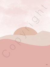 Afbeelding in Gallery-weergave laden, kinderposter zon pastel roze ASRdesigns
